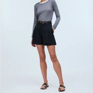 MADEWELL the Harlow short in Drapey twill black size 0